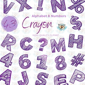 Crayon Alphabet, Alpha Set, Clipart, Alphabet PNG , Digital Download, Back to School, School alphabet