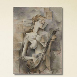 Picasso Canvas Poster Print,Pablo Picasso Mandolin Canvas,Pablo Picasso Painting Art,Modern Canvas Art Decor,Gift For ideas,Ready To Hang