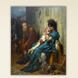 Paul Gustave Dore Street Performers Canvas art,Gustave Dore Canvas,Gustave Dore Poster, Street Performers Giclee Print Poster, Ready To Hang