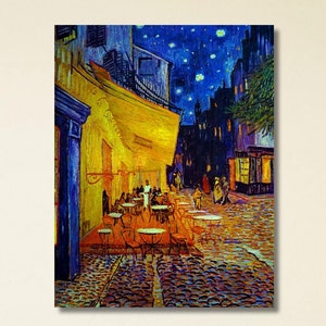 Van Gogh Druck, Nachtterasse Van Gogh Leinwand, Café Wandkunst, Cafe Dekor, Van Gogh Poster, Leinwand Malerei, Café Geschenk, Café Terrasse,Van Gogh Café