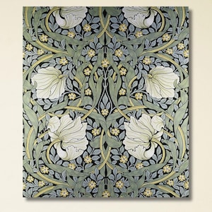 Arte su tela di William Morris, stampa giclée William Morris Pimpernel, tela di grandi dimensioni con texture, arte murale su carta, poster di William Morris, pronto da appendere