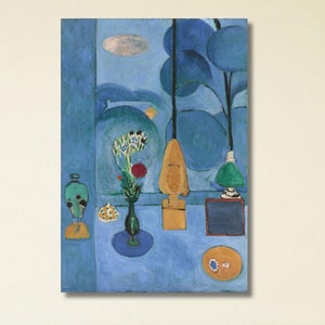 Henri Matisse Blue Window Poster Canvas Wall Art,Matisse Print Art,Henry Matisse Print Art, Henri Matisse Art,Famous Print Art,Ready To Hang