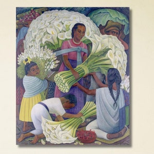 Diego Rivera Flower Festival Canvas Wall Art,Diego Rivera Flower Festival Canvas,Feast of Santa Anita Art Print,Rivera Artwork,Ready To Hang