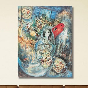 Marc CHAGALL Leinwanddruck Kunst, Marc Chagall Leinwanddruck Kunst, Marc CHAGALL Leinwanddruck Kunst, Ausstellungsplakat, Surrealismus Wandkunst Leinwand, Plakat