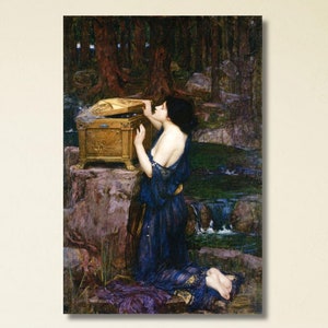 John William Art,Pandora&#39;s Box John William Waterhouse Print Poster Canvas, John William Decor, Modern Art, Circe Offering Art,Ready To Hang