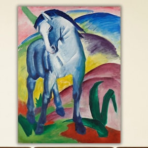 Blue Horse by Franz Marc Canvas Print, Franz Marc Poster Canvas, Home Decor Art, Expressionism Wall Art,Archival Giclee Print, Ready To Hang