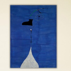 Joan Miro Poster,Joan Miro Abstract Blue Canvas Print Poster,Joan Miro Exhibition Canvas,Joan Miro Print,Surrealism Modern Art,Ready to Hang