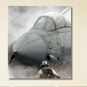 F-14 Tomcat Fighter Jet Canvas, Combat Aircraft Pattern Canvas,F-14 Military Plane Pattern Poster,Home Order Products Wall Art,Ready To Hang