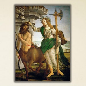 Sandro Botticelli Pallas and the Centaur Canvas Art,Sandro Botticelli Giclee Print,Reproduction Painting, Large Size Wall Art, Ready to Hang