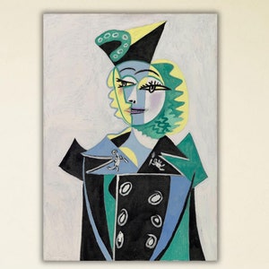 Pablo Picasso Canvas Wall Art Design Poster,Pablo Picasso Portrait of Nusch Eluard Giclee Canvas,Picasso Art,Office Decoration,Ready To Hang