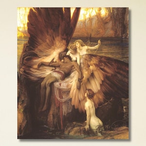Greek Mythology Canvas,The Lament Of Icarus By Herbert James Draper Print Poster, Herbert James Draper Art Print,Mythology Art,Ready To Hang