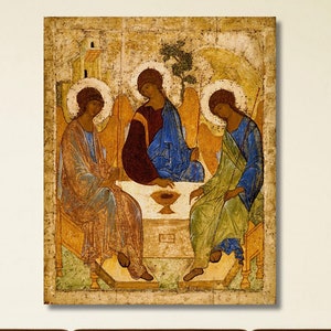 Andrei Rublev The Trinity Canvas Art, The Trinity Poster,Andrei Rublev Art Gallery,The Trinity by Andrei Rublev Poster,Andrei ,Ready to Hang