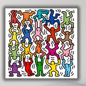 Keith Haring Painting Art, Keith Haring Canvas Wall Art, Keith Haring,Abstract Pop Art Keith Haring Poster, Home Decor Canvas ,Ready To Hang