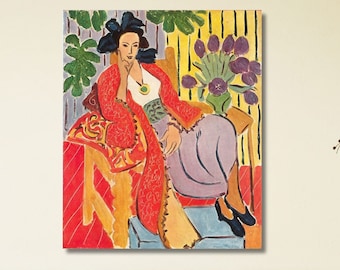Matisse Haus Museum Abstract Vintage Gallery Exhibition Art ,Henri Matisse Modern Wall Art Custom Matisse The woman with hat Canvas Wall Art