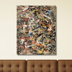 Jackson Pollock Wall Art,Jackson Pollock Convergence Canvas,Extra Large Painting Art,Abstract Wall Art Home& Living Room Decor,Ready To Hang