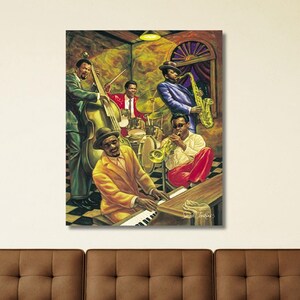 Jazz Canvas,Jazz Decor Print,Music Room Decor,Jazz Music,Jazz Music Wall Art,Jazz Club,Jazz Poster Print,Jazz Orchestra Print,Ready To Hang