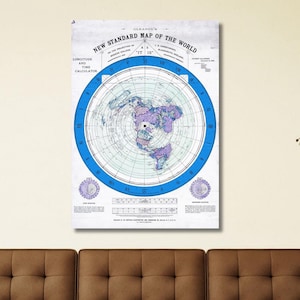 Oude platte aarde wereldkaart 1892 door Alexander Gleason, platte aarde kaart, platte aarde kaart canvas kunst aan de muur, grote wereldkaart, poster, kaart, klaar om op te hangen