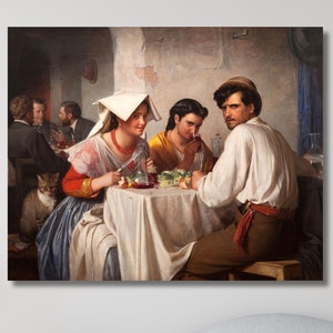 In a Roman Osteria by Carl Bloch (1866) Poster Art,Carl Bloch Poster In a Roman Osteria Canvas Design Art,Home Decor Wall Art, Ready To Hang