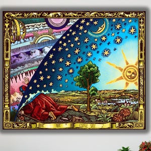 Gravure Flammarion Canvas Art, Astronomy Canvas Painting Wall Print, Gravure Flammarion Canvas Poster, Renaissance Wall Decor, Ready To Hang