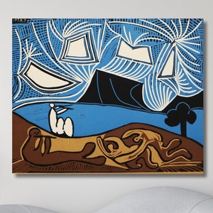 Picasso Canvas Print Art,Bacchanal with Acrobat by Pablo Picasso Canvas Painting,Pablo Picasso Canvas Wall Art,decor Picasso,Wall Art poster