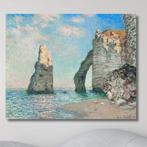Claude Monet Poster Print,Claude Monet The Cliffs at Etretat Canvas Wall Art, Reproduction Wall Decor,Claude Monet Home Decors,Ready to Hang