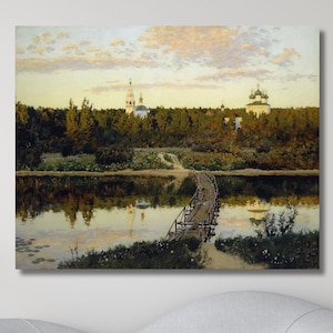 Isaac Levitan Painting,Isaac Levitan The Quiet Cloister Giclee Print, Reproduction Painting, Large Size Canvas Wall Art Poster Ready to Hang