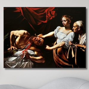Caravaggio Print,Judith Beheading Holofernes Canvas,Reproduction Famous Art print,Living Room Wall Art,Caravaggio Canvas Print,Ready To Hang