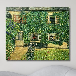 Gustav Klimt Poster Art,Gustav The house of Guardaboschi Canvas Wall Art,Flower Garden,Museum Poster,reproduction Wall Hanging,Ready To Hang