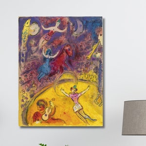 Marc Chagall-schilderkunst, Marc Chagall-portretteur van dromen en dichter van kleur Art Print, Chagall la Mariee canvaskunst, posterkunst surrealisme