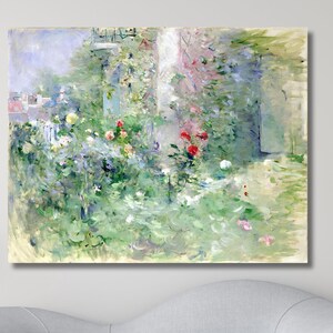 Claude Monet canvas muurkunst, tuin in bougival Claude Monet schilderij, Claude Monet galeriekunstwerk canvas, Monet afdrukken, klaar om op te hangen