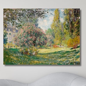 Claude Monet canvas muurkunst, het Parc Monceau Claude Monet 1876 schilderij, Claude Monet galeriekunstwerk canvas, Monet afdrukken, klaar om op te hangen