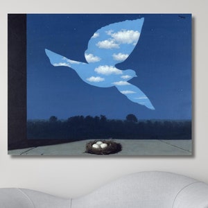 Tela de René Magritte, Saudades de casa na pintura de René Magritte, Arte de parede de Magritte, Arte de impressão de reprodução, Decoração de arte de parede moderna, Pronto para pendurar