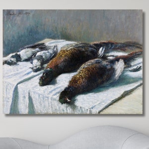Claude Monet canvas muurkunst, Claude Monet fazanten en plevieren schilderij, Claude Monet galeriekunstwerk canvas, Monet afdrukken, klaar om op te hangen
