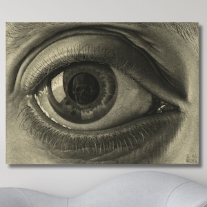 Cornelis Escher Canvas,Maurits Cornelis Escher The Eye,Op Art Wall Print,Escher Wall Art,Abstract Decor for Home Office,Canvas Ready to Hang