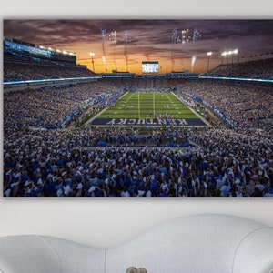 Impressão em tela do estádio Kentucky Wildcats, arte de parede do estádio Kroger Field, pôster do estádio de futebol americano, pôster do estádio, pronto para pendurar