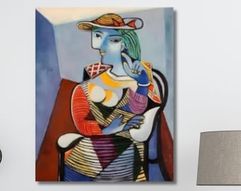パブロ・ピカソ、マリー・テレーズの肖像、リネンキャンバスの油絵複製