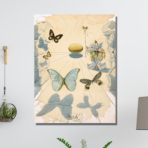 Salvador Dali Butterfly Exhibition Poster Print Butterfly Surrealism Butterfly Art Venus Butterfly by Salvador Dali Canvas Wall Art Print