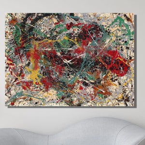 Jackson Pollock Wall Art, Jackson Pollock Canvas Wall Art, Jackson Pollock Art, Extra Large Canvas Wall Art, Living Room Decor,Ready to Hang
