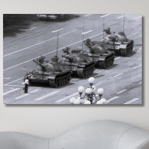Tank Man Tiananmen-canvas, tank Man Tiananmen-plein 1989 canvasafdruk, Tank Man Tiananmen-print, Tank Man Tiananmen-poster afdrukken, klaar om op te hangen