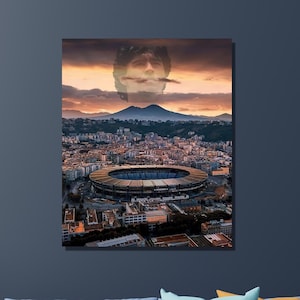 Stadio Diego Armando Maradona Canvas Wall Art,Napoli Club Stadium Print,Napoli Canvas Poster,Gift for Kids,Napoli Print Art,Ready To Hang