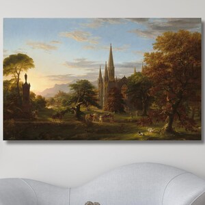 Thomas Cole The Rückgabe Druck, Thomas Cole Die Rückgabe 1837 Leinwand Kunst, Große Wandkunst, Thomas Cole Kunst, Thomas Cole Gemälde Druck, fertig zum Aufhängen