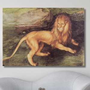 Dürer Lion Painting,Albrecht Dürer Löwe 1494 Canvas Print Wall Art, Durer Print, Dürer Poster,Art Reproduction,Archival Giclee,Ready To Hang