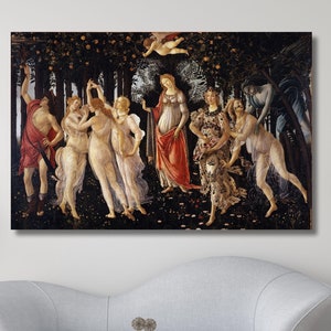 Sandro Botticelli Canvas,Primavera Allegory of Spring Sandro Botticelli Canvas Wall Art,Renaissance Painting,Classic Art Print,Ready to Hang