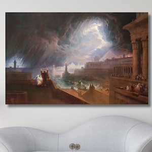 John Martin Painting Art,John Martin Seventh Plague of Egypt Canvas,John Martin Artwork Poster,Martin Art,Office Home Wall Art,Ready To Hang