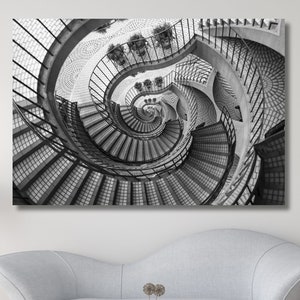 Maurits Cornelis Escher Canvas,Escher Wall Art,Maurits Cornelis Escher Optical Illusion Canvas,Abstract Decor for Home Office, Ready to Hang