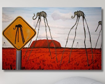 Dali Wall Art,Salvador Dali The Elephants 1948 Canvas Wall Art, Salvador Dali Painting,Surreal Painting,Salvador Dali Canvas, Dali Print Art
