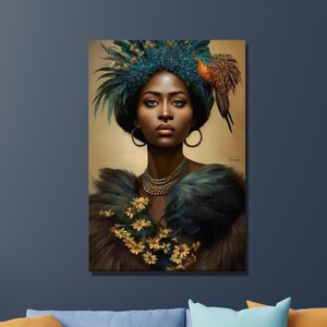 African Girl Abstract Canvas Paintings Wall Art Pictures,African Black Woman Canvas Wall Art,Black Canvas,Wall Decor, African Art,Home Decor