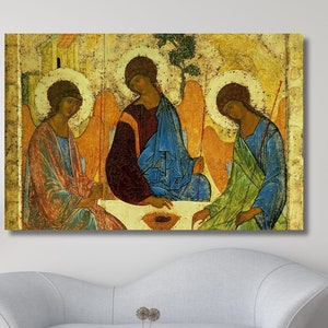Andrei Rublev The Trinity Canvas,The Trinity by Andrei Rublev Poster, The Trinity Poster,Andrei Rublev Art Gallery, Andrei Art,Ready to Hang