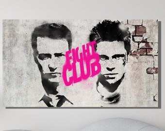 FIGHT CLUB アート作品 Fight Club Graffiti Canvas Wall Art, Brad Pitt Canvas Wall Art