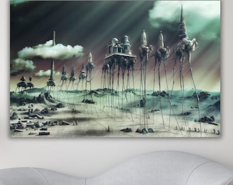 Salvador Dali The Elephants Canvas Wall Art,Dali Wall Art,Salvador Dali Painting Art,Surreal Painting,Salvador Dali Canvas Art,Ready To Hang